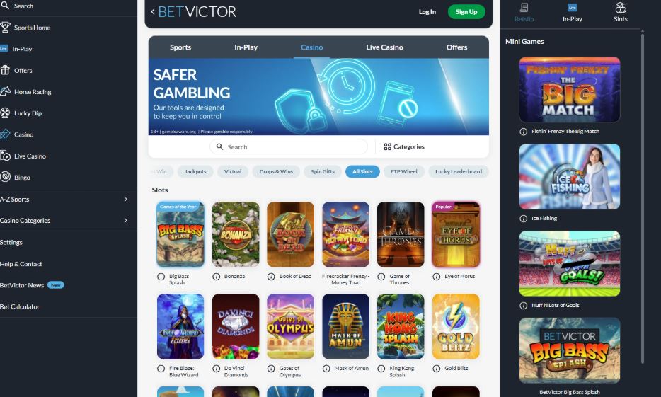 BetVictor Casino Game Selection