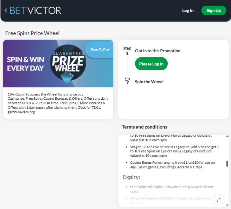 BetVictor Casino Promotions & Loyalty Program