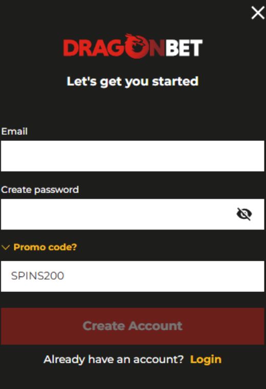 Dragon Bet Casino Registration Process