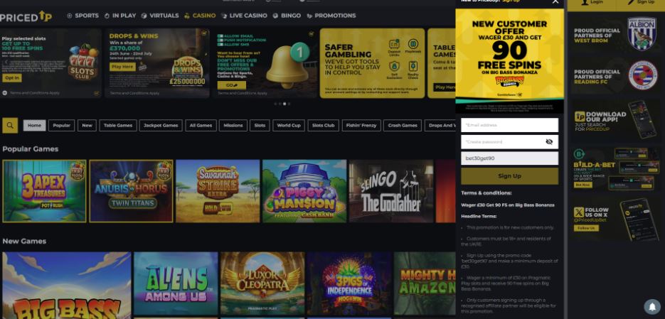 PricedUp Casino - Best Crash Gambling Sites