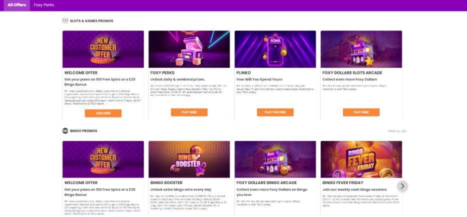 Foxy Bingo Promotions & Loyalty Program