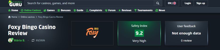 Foxy Bingo Reputation
