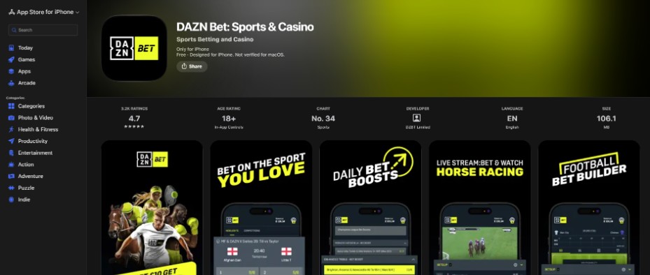 DAZN Bet Mobile Compatibility & App