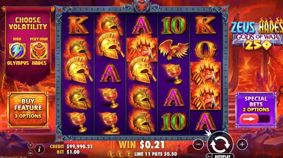 Zeus vs Hades Gods of War 250